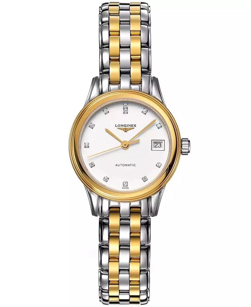 商品Longines|Women's Swiss Automatic Flagship Diamond Accent Two Tone Stainless Steel Bracelet Watch 26mm L42743277,价格¥15503,第1张图片