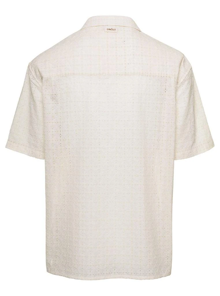 商品Drôle de Monsieur|'Naperon' Beige Bowling Shirt with Embossed Trimmings in Cotton Blend Man,价格¥1331,第2张图片详细描述