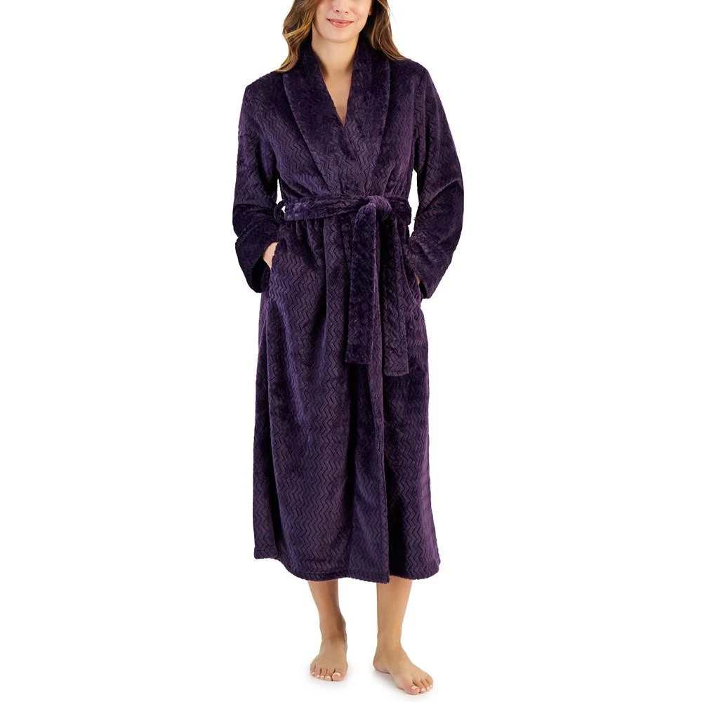 商品Charter Club|Petite Women's Plush Zig Zag Wrap Robe, Created for Macy's,价格¥296,第1张图片