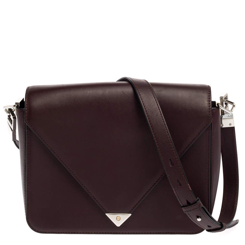 Alexander Wang Dark Plum Leather Prisma Envelope Shoulder Bag商品第1张图片规格展示