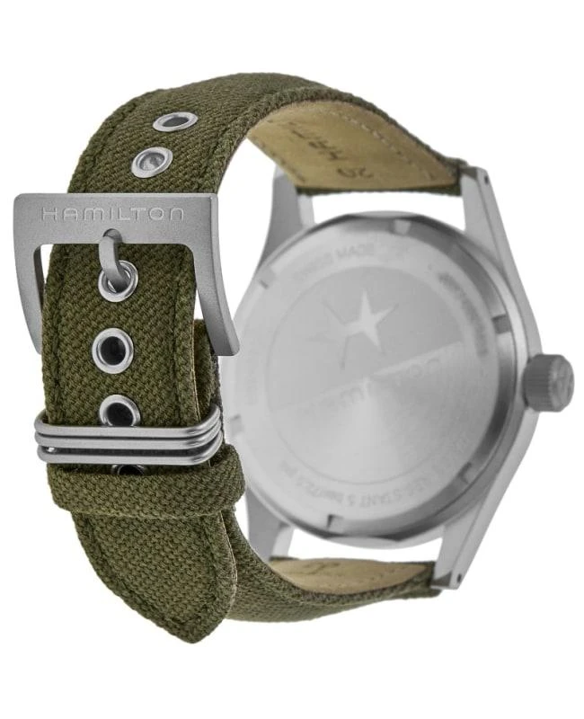 商品Hamilton|Hamilton Khaki Field Mechanical Green Dial Textile Strap Men's Watch H69439363,价格¥3390,第4张图片详细描述