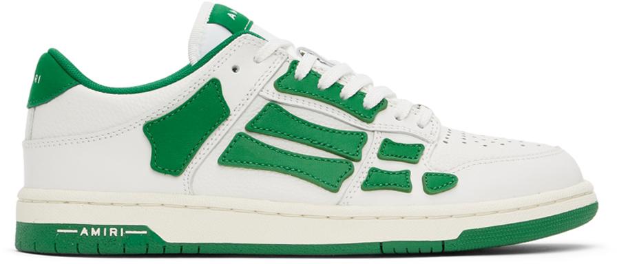 White & Green Low Skel Top Sneakers商品第1张图片规格展示