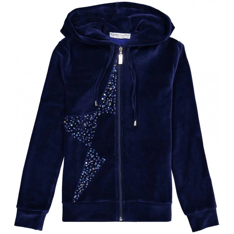 商品T-Shirt T-Shops|Girls sequin star navy zip up hoodie and sweatpant in set tracksuit,价格¥2944,第2张图片详细描述