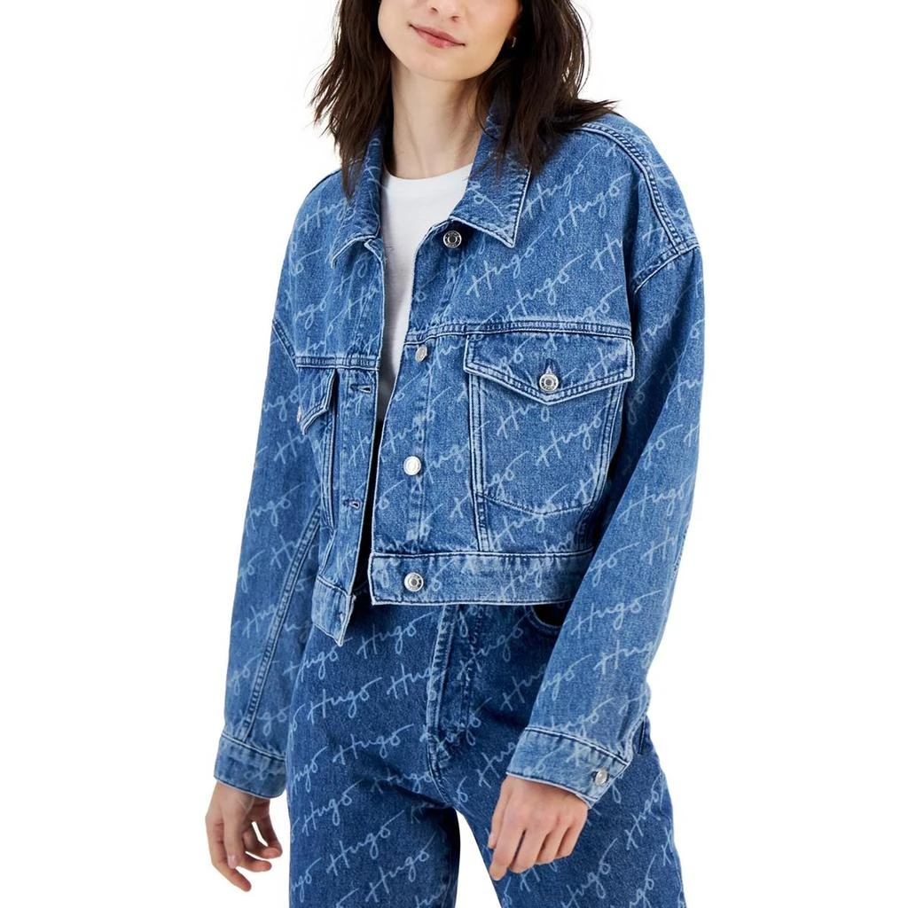 商品Hugo Boss|Womens Logo Denim Denim Jacket,价格¥628,第3张图片详细描述