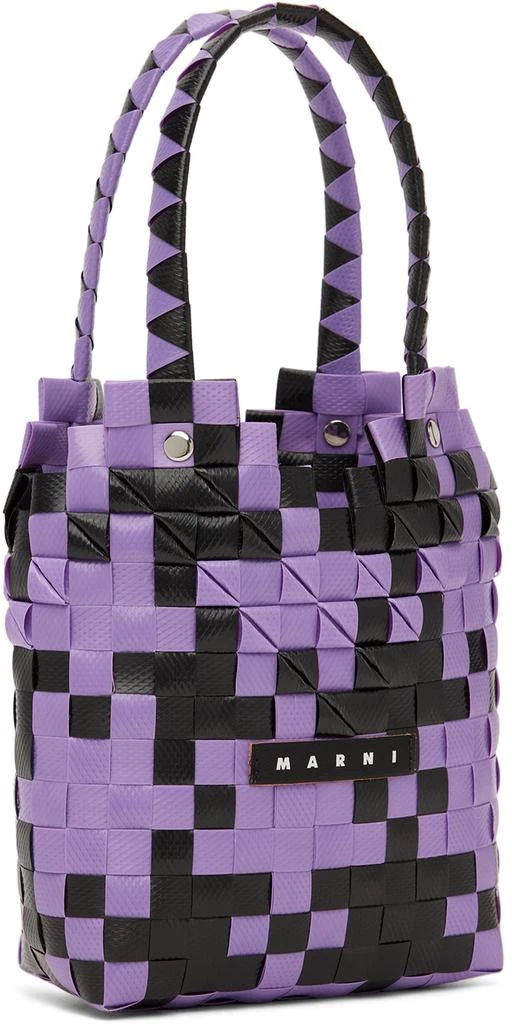 商品Marni|Kids Purple & Black Diamond Basket Tote,价格¥1018,第2张图片详细描述