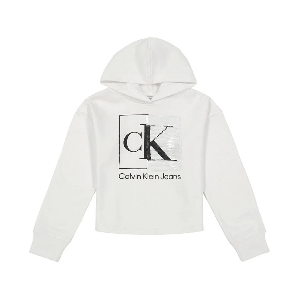 商品Calvin Klein|Big Girls Split Box Monogram Hoodie,价格¥150,第2张图片详细描述