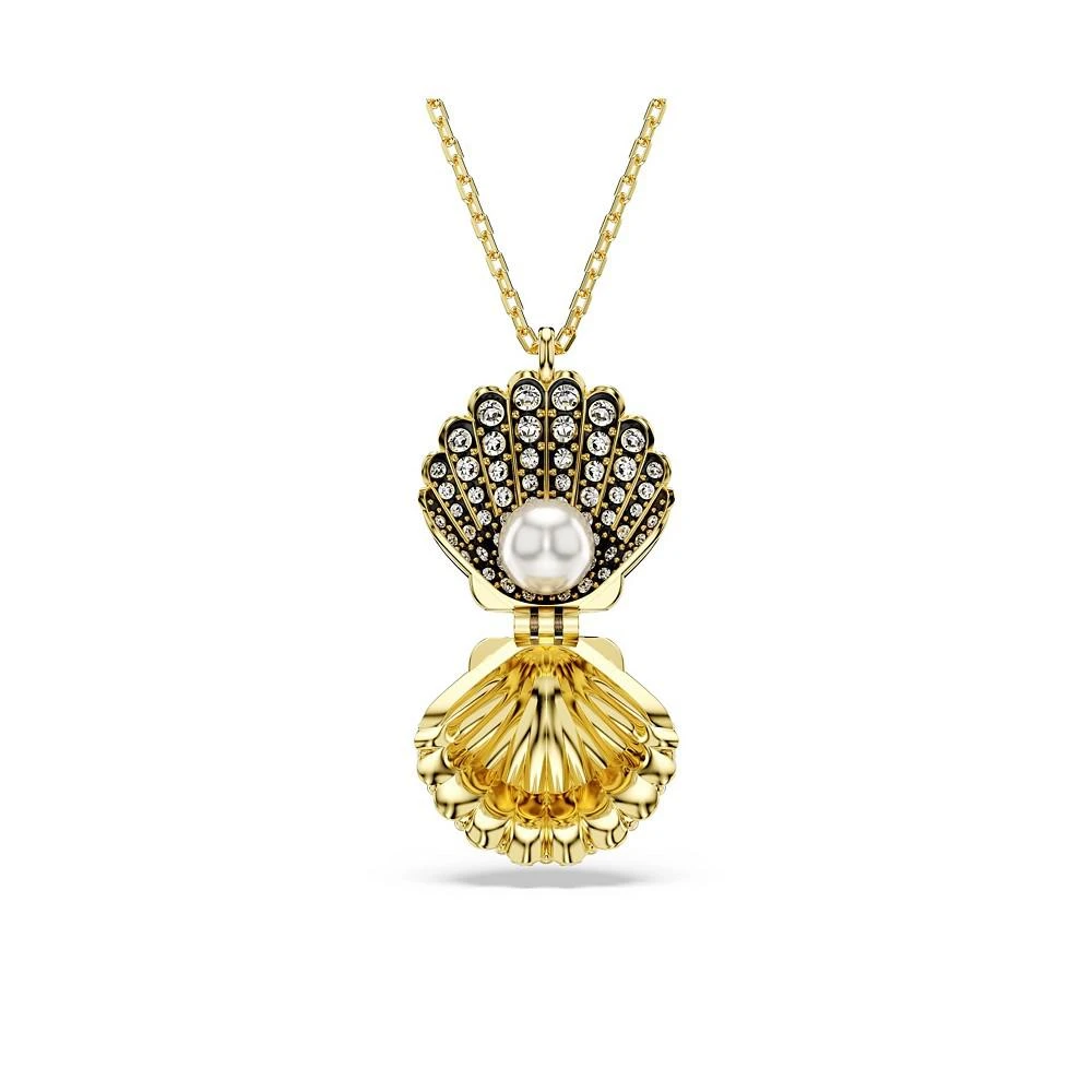 商品Swarovski|Crystal Swarovski Imitation Pearl, Shell, White, Gold-Tone Idyllia Pendant Necklace,价格¥1683,第1张图片