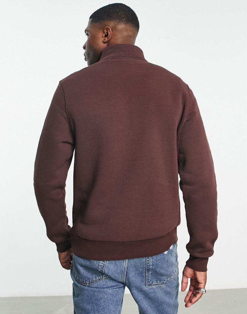 商品Fila|Fila half zip sweatshirt with logo in brown,价格¥386,第5张图片详细描述