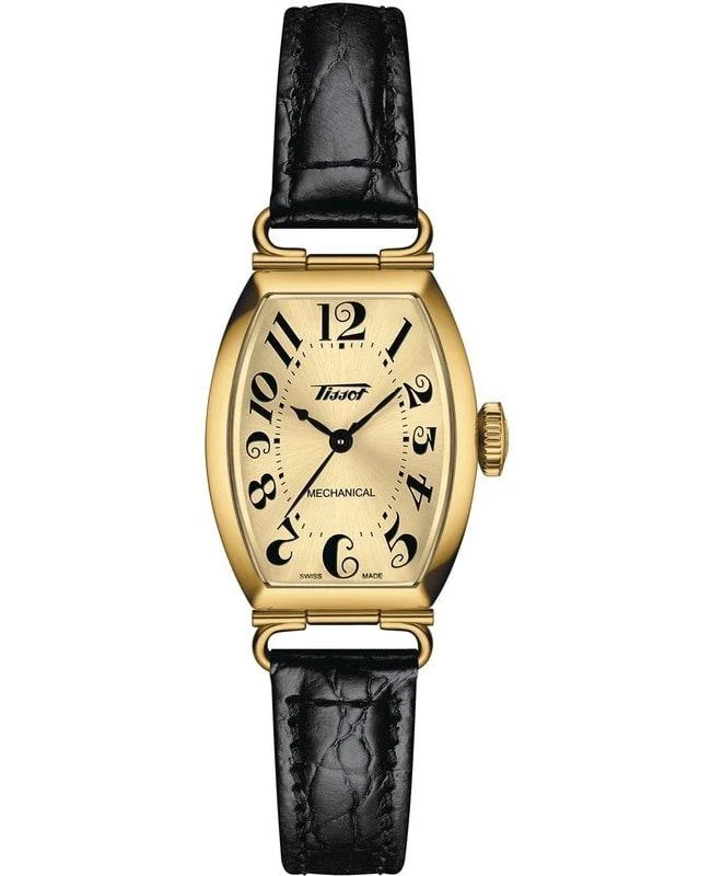 商品Tissot|Tissot Heritage Porto Mechanical Ivory Dial Leather Strap Women's Watch T128.161.36.262.00,价格¥4638,第1张图片