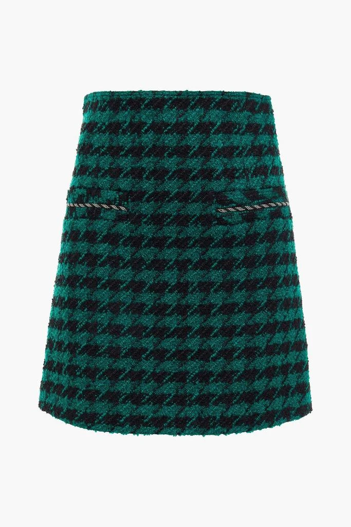 商品Sandro|Claudie embellished houndstooth bouclé-tweed mini skirt,价格¥630,第1张图片