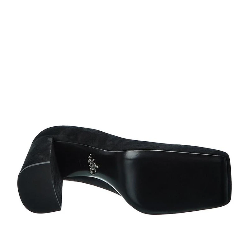 商品Prada|PRADA 女士黑色麂皮10cm高跟鞋 1I308M-008-F0002,价格¥3139,第1张图片