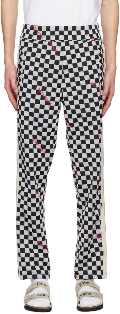 Black & White Jacquard Damier Classic Track Pants商品第1张图片规格展示