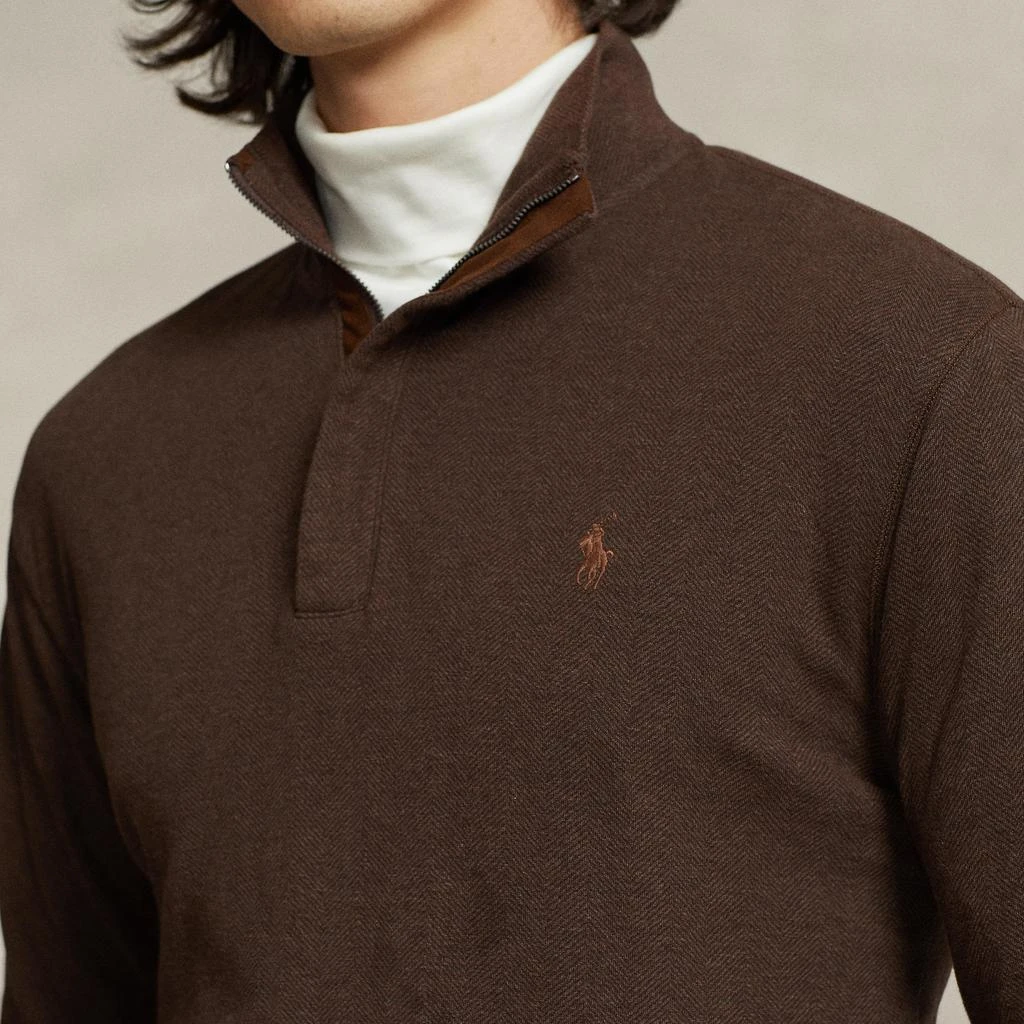 商品Ralph Lauren|Polo Ralph Lauren Herringbone Cotton-Blend Quarter Zip Jumper,价格¥676,第3张图片详细描述