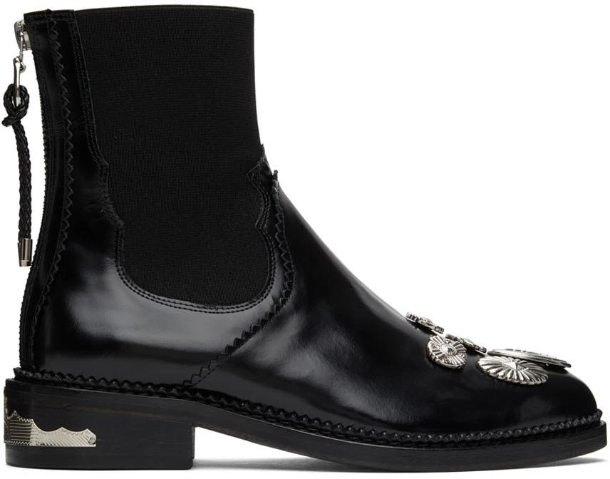 商品Toga Pulla|Black Embellished Chelsea Boots,价格¥1542,第1张图片