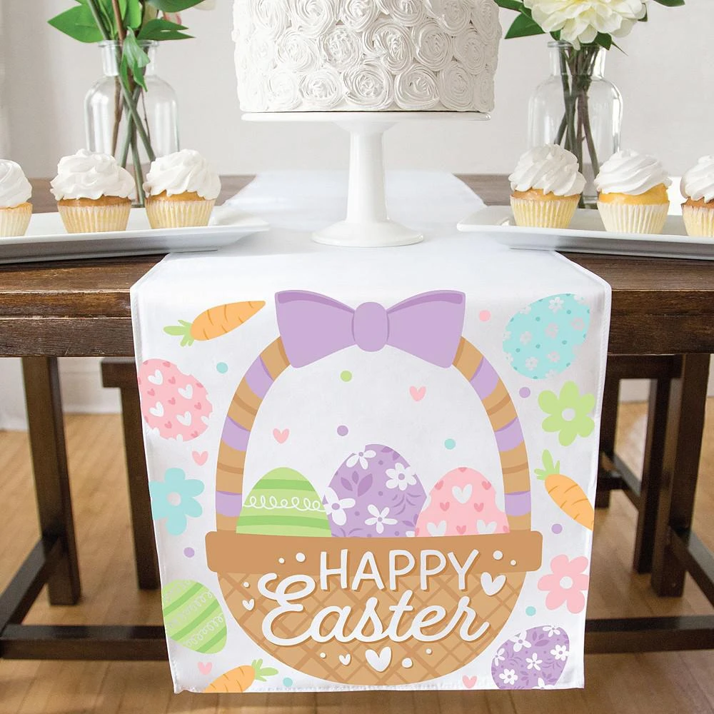 商品Big Dot of Happiness|Spring Easter Bunny - Easter Party Decor - Cloth Table Runner - 13 x 70 inches,价格¥201,第3张图片详细描述