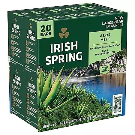 商品Irish Spring|Irish Spring Bar Soap for Men, Aloe Mist (4 oz., 20 pk.),价格¥95,第2张图片详细描述