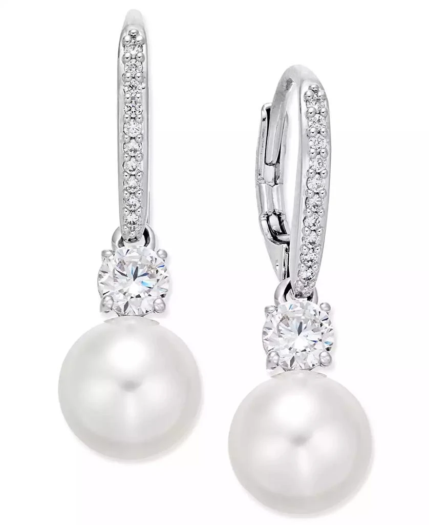 商品Eliot Danori|Silver-Tone Crystal Imitation Pearl Drop Earrings, Created for Macy's,价格¥172,第1张图片