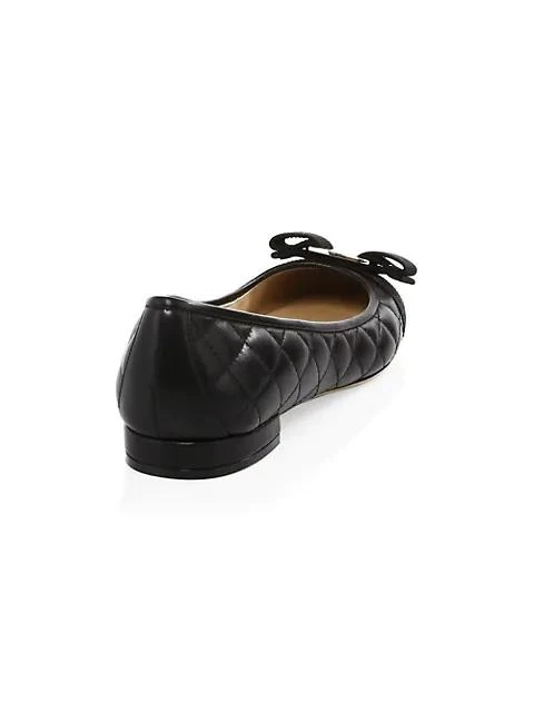 商品Salvatore Ferragamo|Varina Quilted Leather Ballet Flats,价格¥4430,第3张图片详细描述