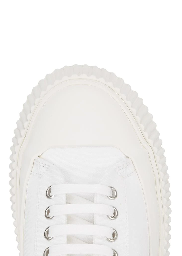 商品Jil Sander|White flatform canvas sneakers,价格¥1924,第4张图片详细描述