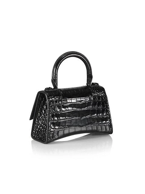 商品Balenciaga|XS Hourglass Croc-Embossed Leather Top Handle Bag,价格¥20824,第4张图片详细描述