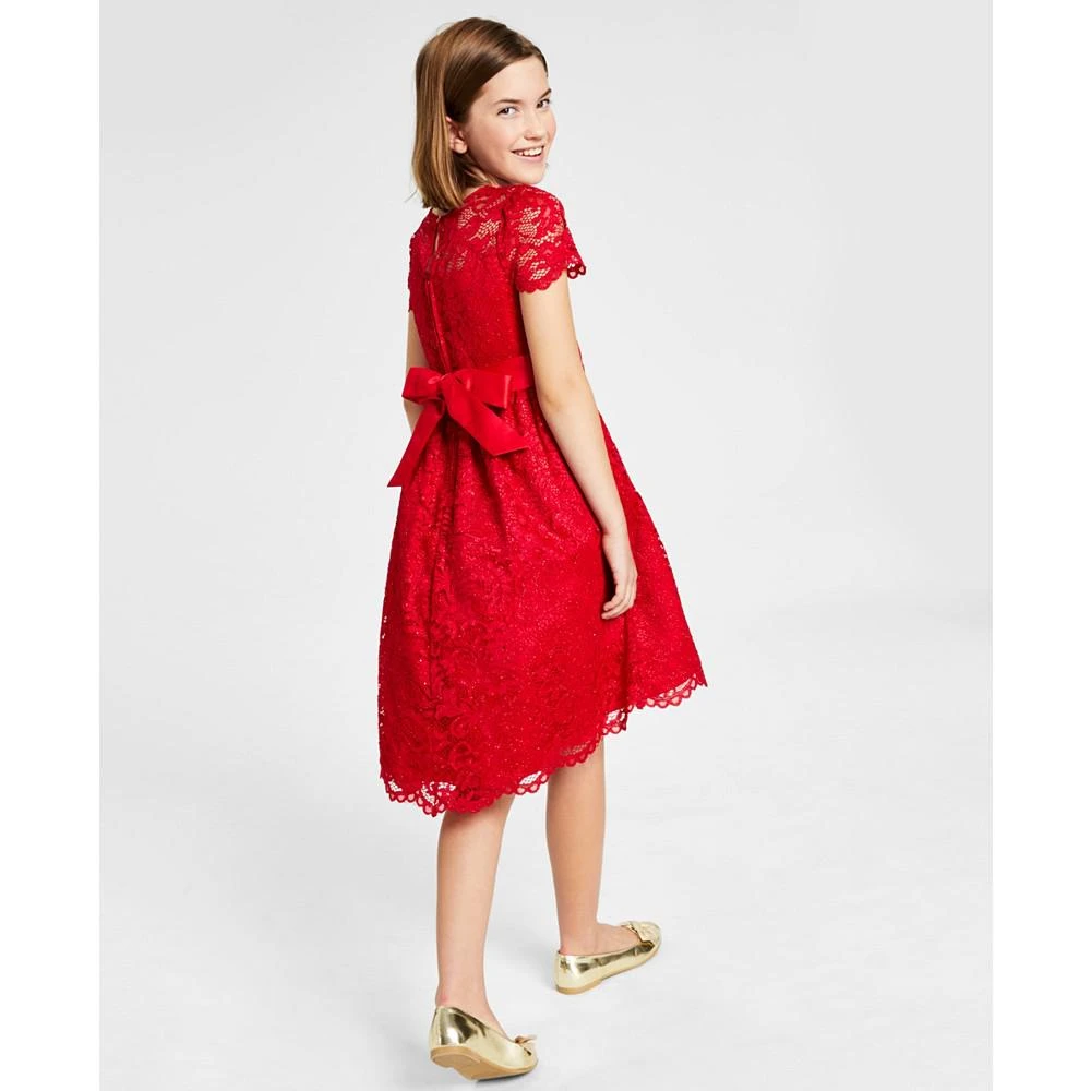 商品Rare Editions|Big Girls Glitter Lace High Low Dress with Scallop Hem,价格¥170,第2张图片详细描述