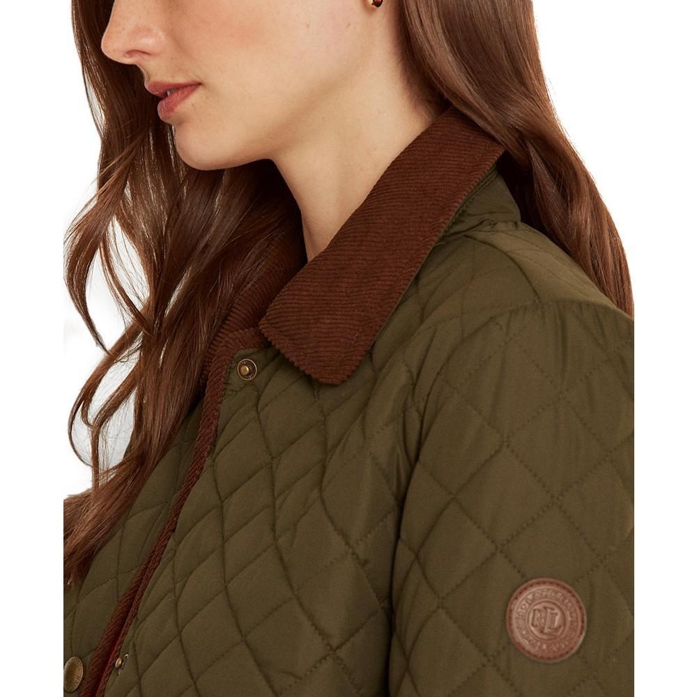 商品Ralph Lauren|Women's Corduroy-Trim Quilted Coat,价格¥1076,第5张图片详细描述