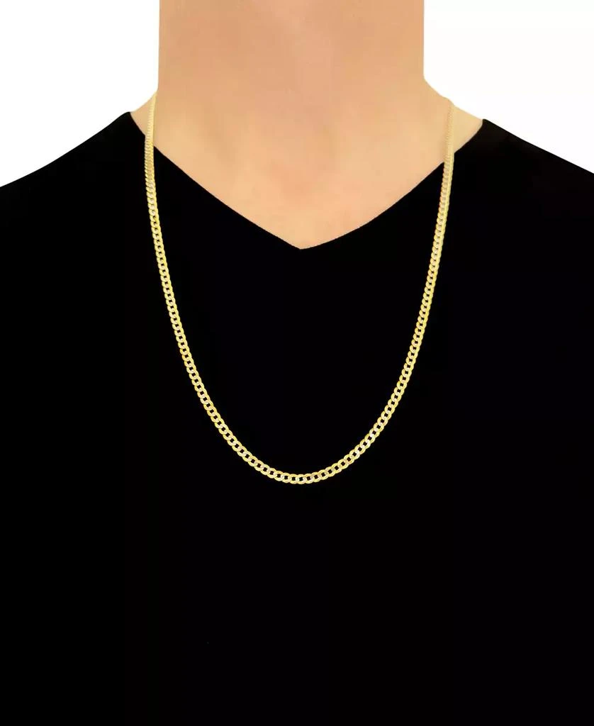 商品Italian Gold|22" Two-Tone Open Curb Link Chain Necklace (3-5/8mm) in Solid 14k Gold & White Gold,价格¥9012,第3张图片详细描述