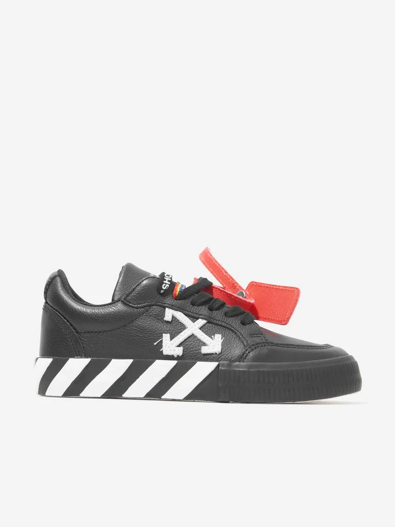 商品Off-White|Off-White Boys Leather Lace Up Trainers in Black,价格¥2359,第1张图片