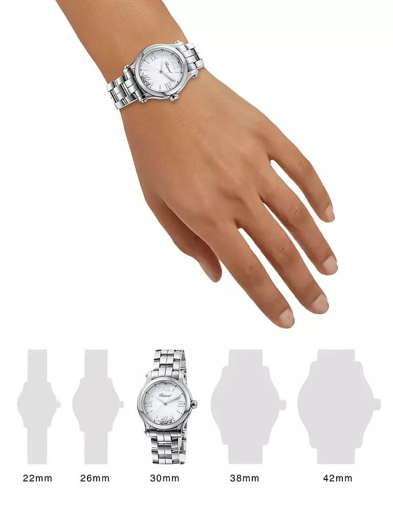 商品Chopard|Happy Sport 钻石&不锈钢表带腕表,价格¥43061,第2张图片详细描述