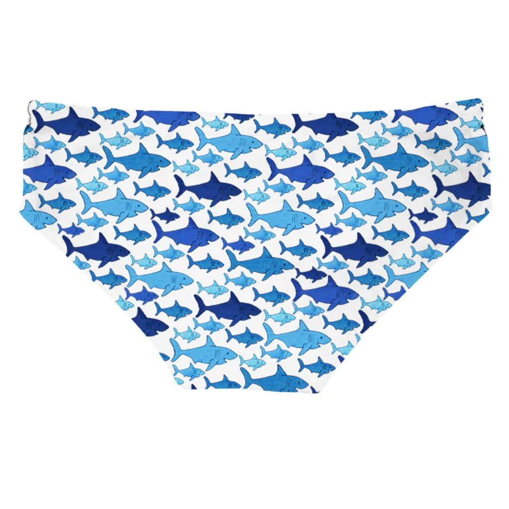商品Mc2 Saint Barth|MC2 Saint Barth Man Swim Briefs Multi Shark Print,价格¥673,第2张图片详细描述