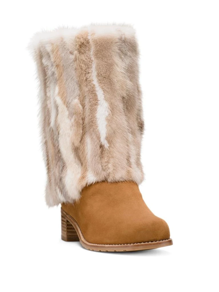 商品Stuart Weitzman|Blizzard Suede & Mink Mid-Calf Boots,价格¥6634,第2张图片详细描述