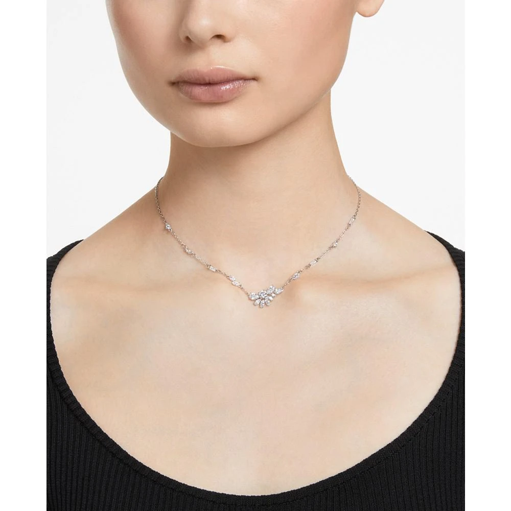 商品Swarovski|Silver-Tone Gema Crystal Pendant Necklace, 14-1/8" + 2" extender,价格¥989,第4张图片详细描述