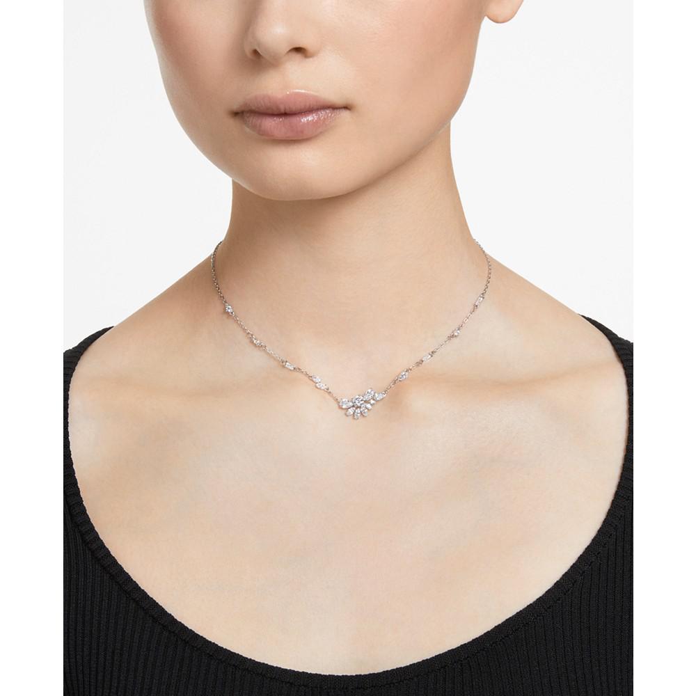 商品Swarovski|Silver-Tone Gema Crystal Pendant Necklace, 14-1/8" + 2" extender,价格¥1365,第6张图片详细描述