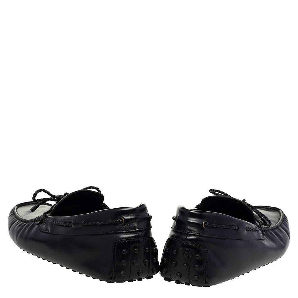 商品[二手商品] Tod's|Tod's Black Leather Bow Slip-On Loafers Size 44,价格¥1928,第7张图片详细描述