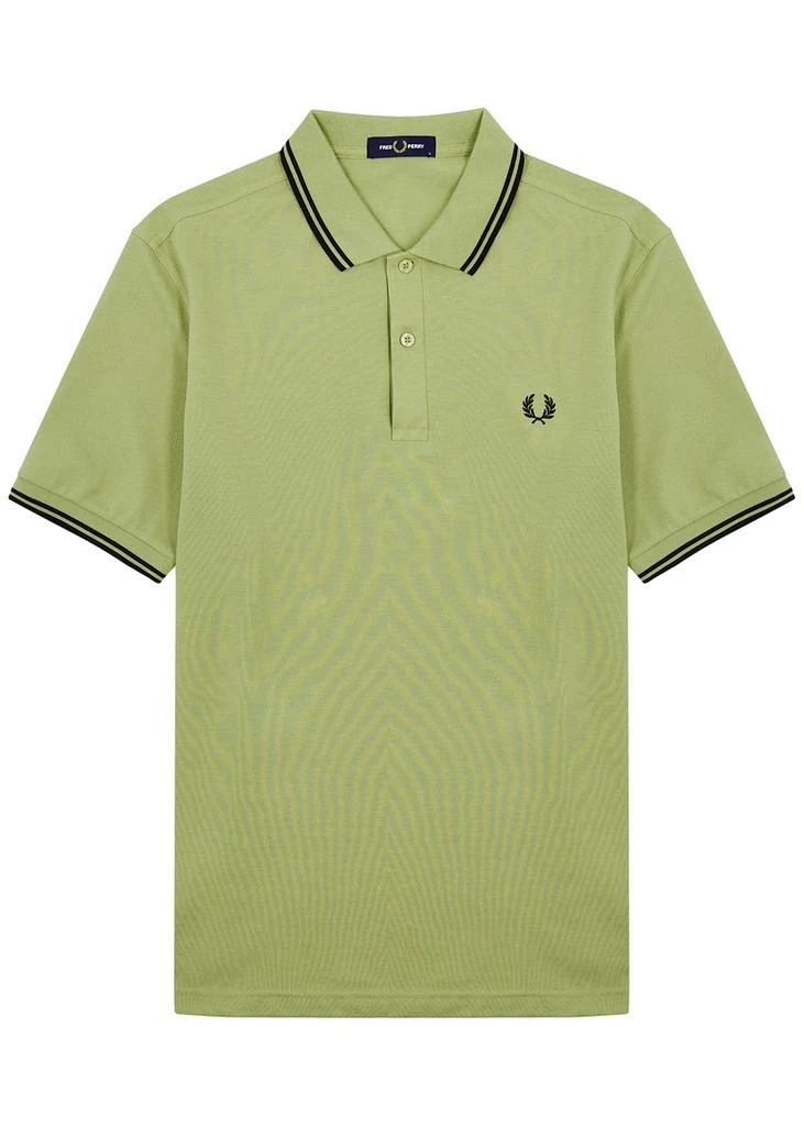 商品Fred Perry|Light green piqué cotton polo shirt,价格¥400,第1张图片