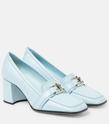 商品Jimmy Choo|Evin 65 leather loafer pumps,价格¥7443,第1张图片