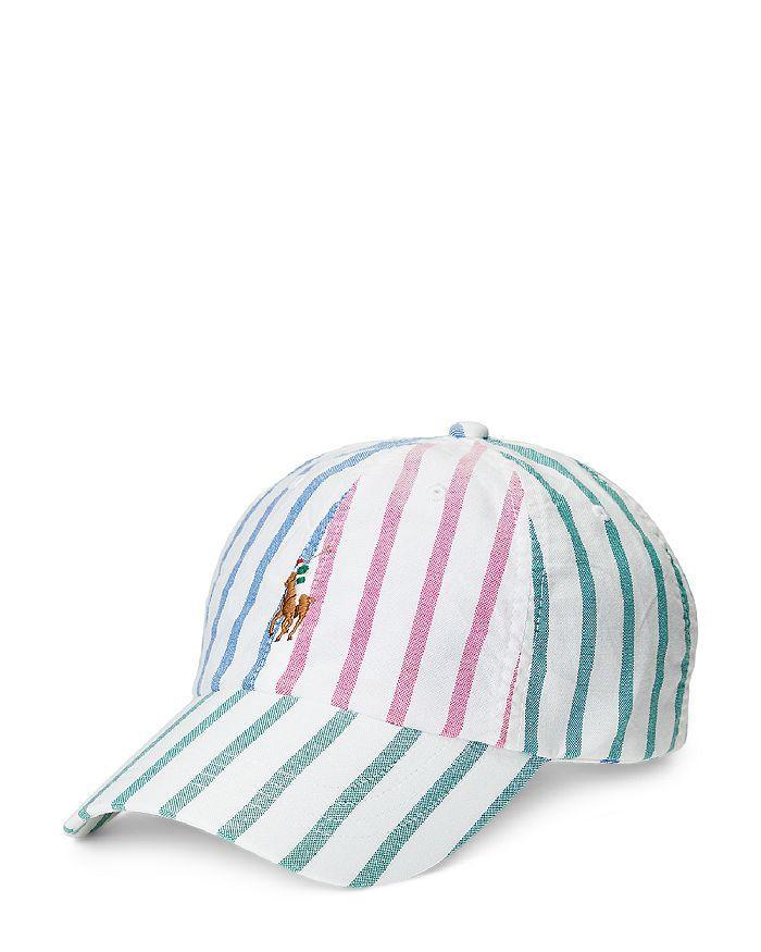 商品Ralph Lauren|Striped Cotton Oxford Ball Cap,价格¥221,第3张图片详细描述