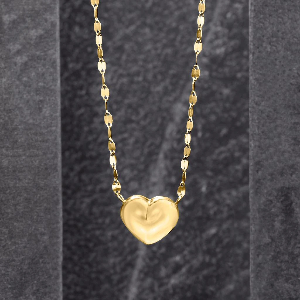 商品Ross-Simons|Italian 18kt Yellow Gold Puffed Heart Lumachina Necklace,价格¥2640,第3张图片详细描述