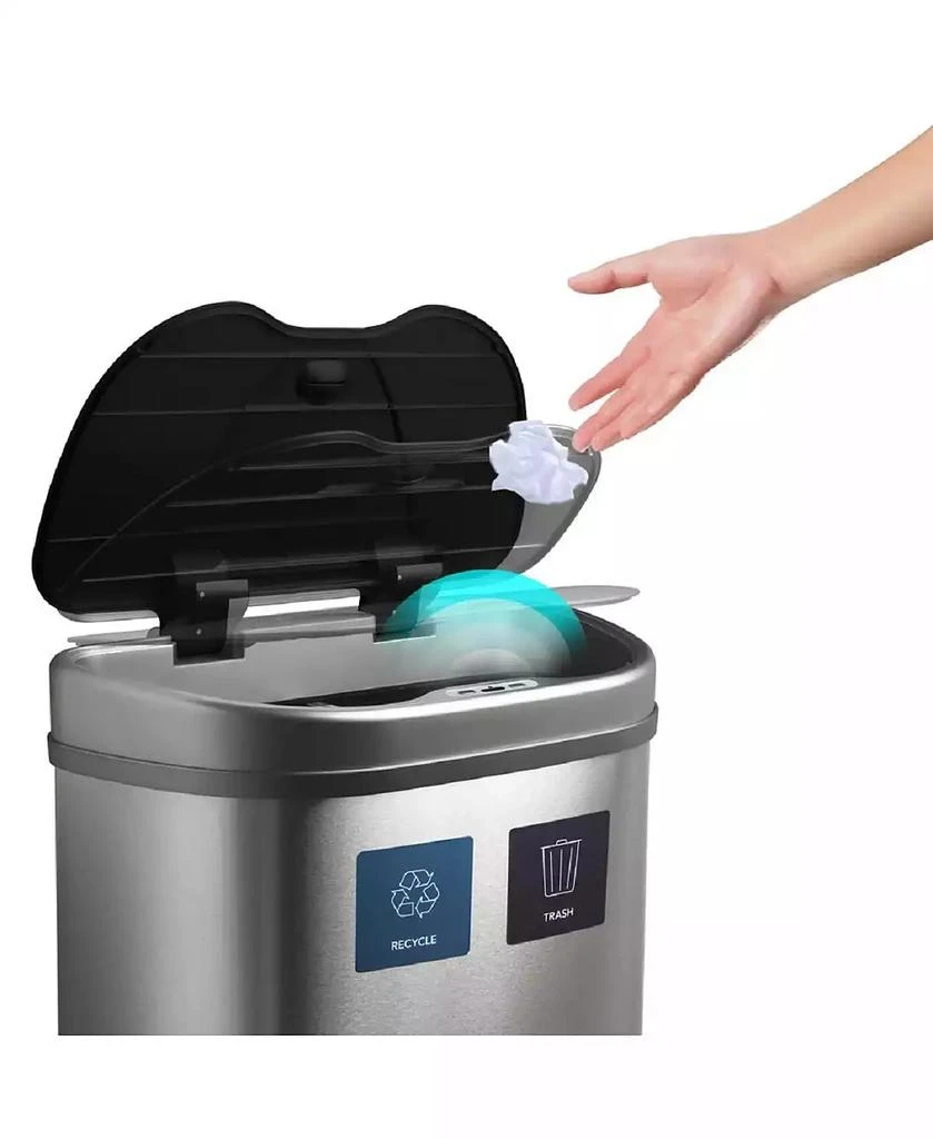 商品NINE STARS GROUP USA INC|Dual Compartment Motion Sensor Trash Can, 18.5 Gallon,价格¥1015,第5张图片详细描述