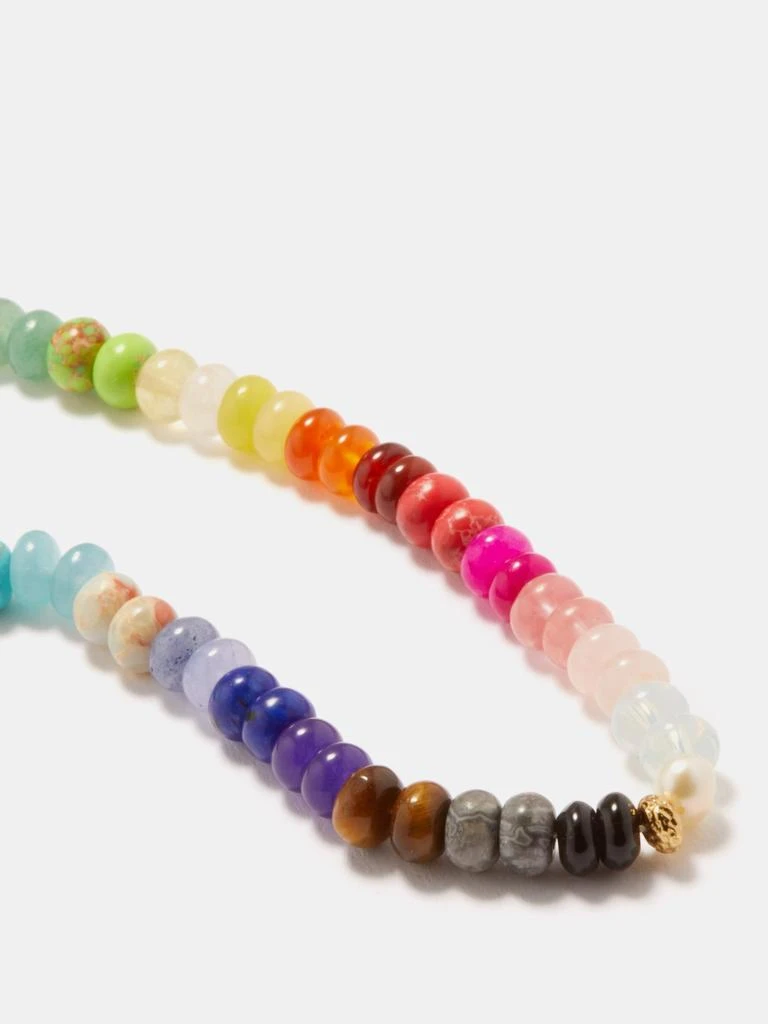 商品Anni Lu|Iris beaded 18kt gold-plated necklace,价格¥1732,第3张图片详细描述