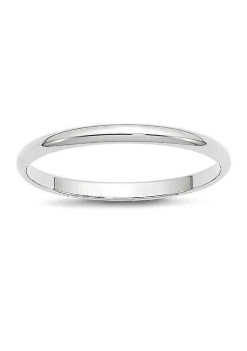 商品Belk & Co.|Co. Womens 14K White Gold 2 Millimeter Lightweight Half Round Band,价格¥1574,第1张图片