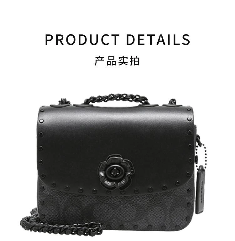 商品Coach|COACH 专柜款迷你女士PVC配皮单肩斜挎链条包C2462MWQV8,价格¥3768,第3张图片详细描述