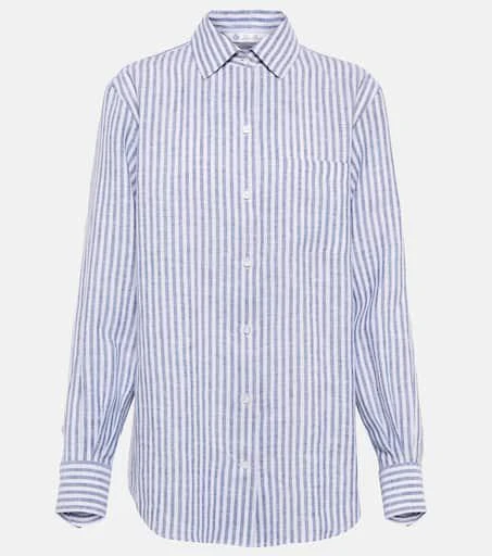 商品Loro Piana|Neo André条纹亚麻衬衫,价格¥7363,第1张图片