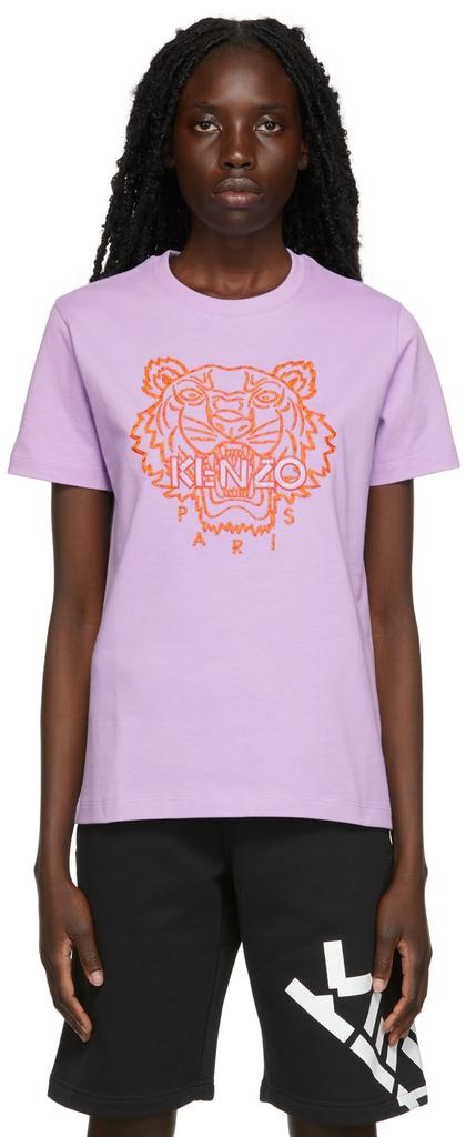 Purple & Red Tiger Logo T-Shirt商品第1张图片规格展示
