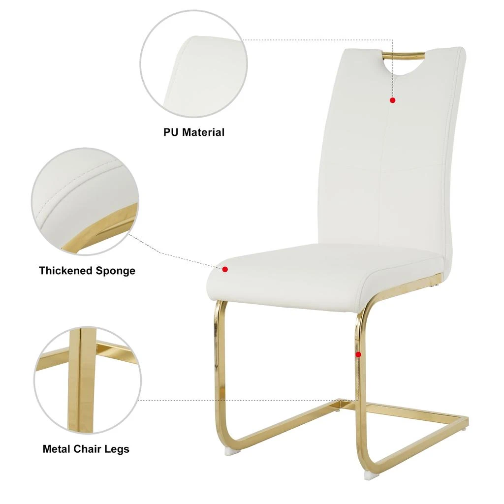 商品Streamdale Furniture|Streamdale Faux Leather Padded Dining Chairs Set,价格¥2430,第3张图片详细描述
