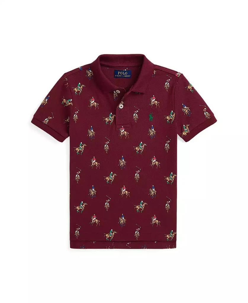 商品Ralph Lauren|Toddler and Little Boys Equestrian-Print Cotton Mesh Polo Shirt,价格¥329,第1张图片