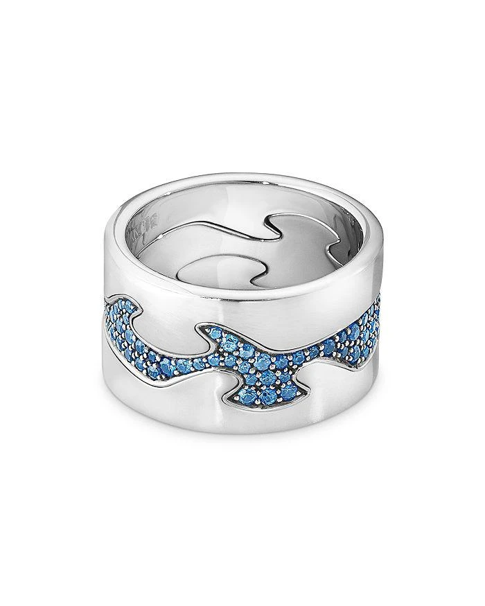 18K White Gold Fusion Blue Sapphire Cloud Centre Ring 商品
