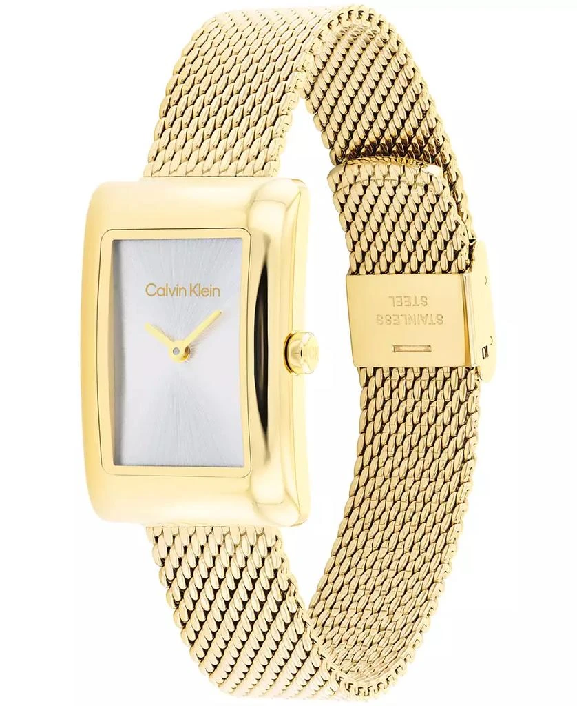 商品Calvin Klein|Women's Two Hand Gold-Tone Stainless Steel Mesh Bracelet Watch 22.5mm,价格¥1273,第2张图片详细描述