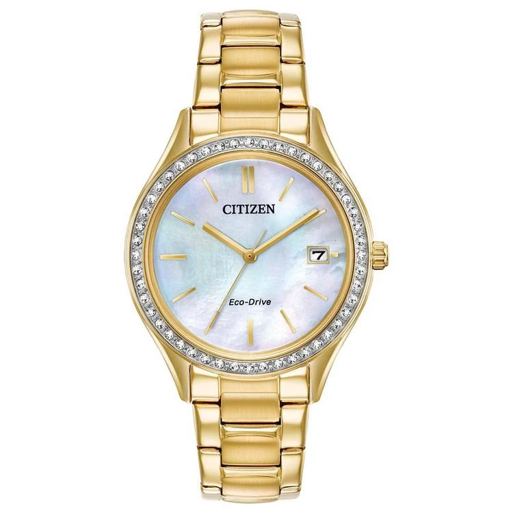 商品Citizen|Eco-Drive Women's Gold-Tone Stainless Steel Bracelet Watch 34mm, Created for Macy's,价格¥1323,第1张图片