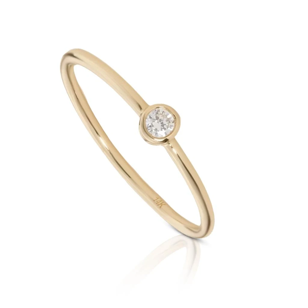 商品MAXCOLOR|14k Gold Solo Lab Grown Diamond Bezel Ring,价格¥1969,第3张图片详细描述